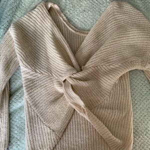 Off white twist back sweater